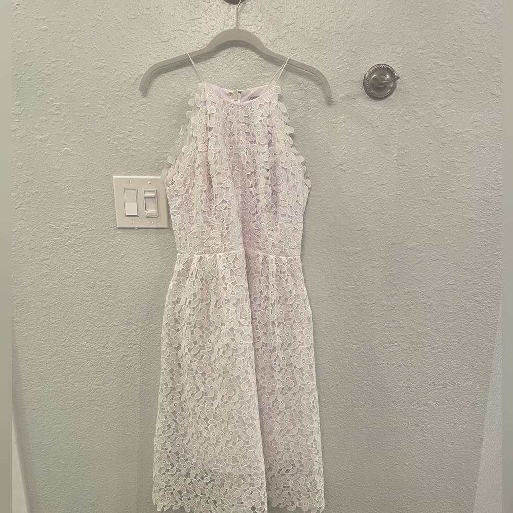 EUC - BHLDN Hitherto White floral eyelet lace dress - sz 6